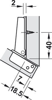 Nábytkový závěs, Häfele Metallamat A 92°, pro -30° rohové aplikace