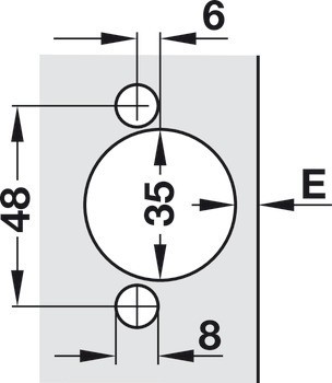 Nábytkový závěs, Häfele Metalla SM Combi 110°, vložená montáž