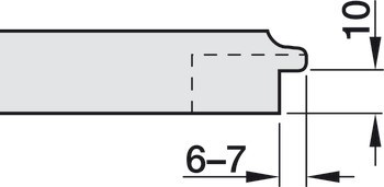 Nábytkový závěs, pro falcové dveře, s pohledovou miskou, mezera 6 mm