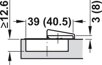 Nábytkový závěs, Tiomos 110°, plně naložená montáž