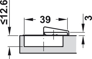 Nábytkový závěs, Tiomos 110°, polonaložená/oboustranná montáž