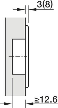Nábytkový závěs, Tiomos 110°, polonaložená/oboustranná montáž