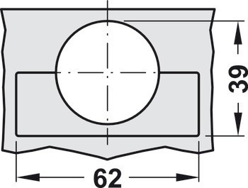 Nábytkový závěs, Tiomos 110°, polonaložená/oboustranná montáž