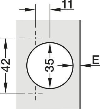 Nábytkový závěs, Tiomos 110°, vložená montáž