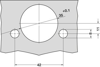 Nábytkový závěs, Tiomos 110°, vložená montáž