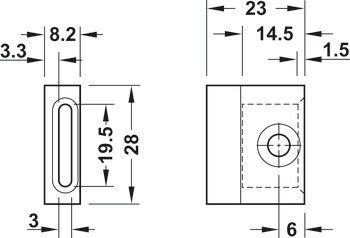 Náhradní střelka pro sklo 10 mm, Startec, pro otočné dveře