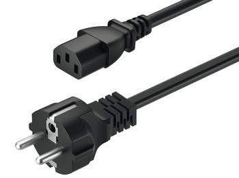 Napájecí kabel, Zástrčka s ochranným vodičem pro vstupní port C14, 250 V