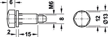 Nastavovací šroub, Kulatý, s pouzdrem M8