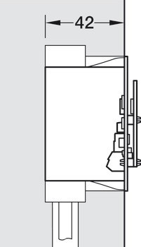 Nástěnná čtečka, Häfele Dialock WRU 410, v designu externího spínače bez rámečku, rozměry krytu čtečky: 55 x 55 mm