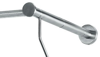 Nástěnný šatní regál, montáž na stěnu, nerez