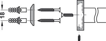 Nástěnný šatní regál, se 3 háčky, montáž na stěnu, nerez