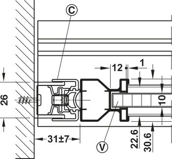 Nástěnný vyrovnávací profil, s těsnicím profilem