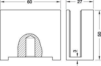 Nasunovací protikus kování, Dorma Glas, pro otočné dveře