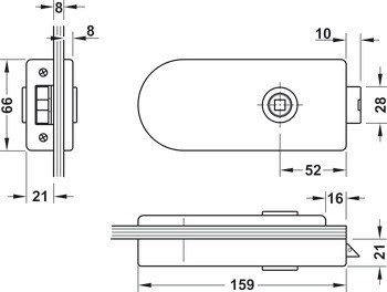 NL zámek pro skleněné dveře, GHR 102 a 103, Startec