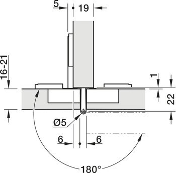 Objektový závěs, Model 2000 SM, oboustranná montáž