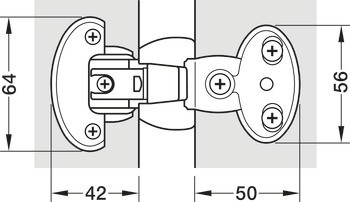Objektový závěs, Model 2000 SM, polonaložená montáž