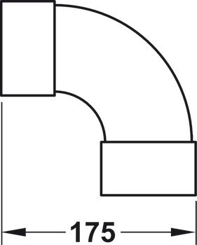 Oblouk Ⓕ, Plochý potrubní systém 150 Euro soft, 90°, svisle
