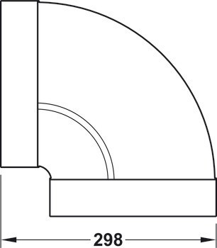 Oblouk Ⓖ, plochý potrubní systém 150 optimAIRo, vodorovný