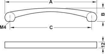 Oblouková úchytka, Häfele Déco H1325, zinková slitina