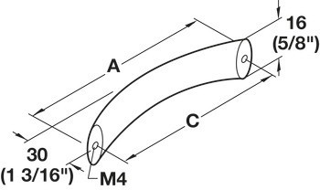 Oblouková úchytka, Häfele Déco, nerez