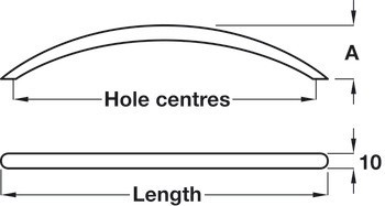 Oblouková úchytka, Häfele Déco, ocel