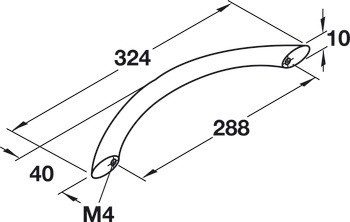 Oblouková úchytka, Häfele Déco, ocel