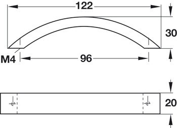 Oblouková úchytka, hliník