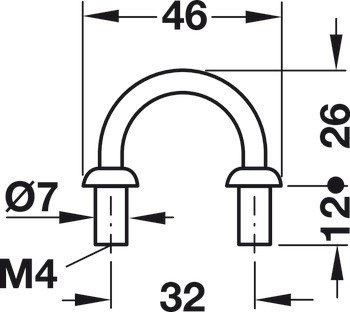 Oblouková úchytka, úchytka: kůže, sokl: zinková slitina