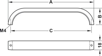 Oblouková úchytka, zinková slitina