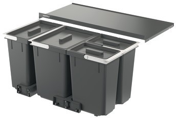Odpadkové koše, 1 x 15, 1 x 23 a 2 x 10 litrů, Häfele