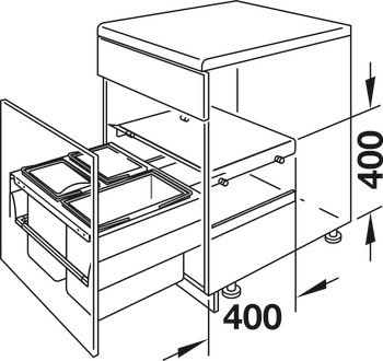 Odpadkové koše, 1 x 20 a 2 x 10 litrů, Hailo Zargen-Cargo