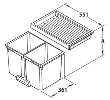 Odpadkové koše, 1 x 9 a 2 x 7 litrů, Häfele