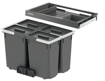 Odpadkové koše, 4 x 12 litrů, Häfele