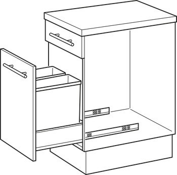 Odpadkové koše, pro Häfele Matrix Box P, 2 x 8 a 2 x 17 litrů
