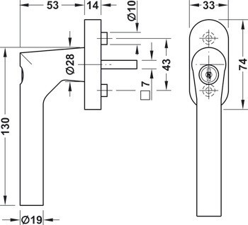 Okenní klika, Häfele Startec PWH 4103 (200 Nm) nerez