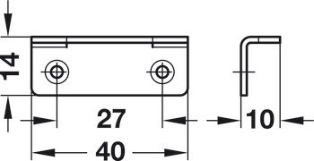 Omezovač úhlu otevření, ocel, délka 150 mm