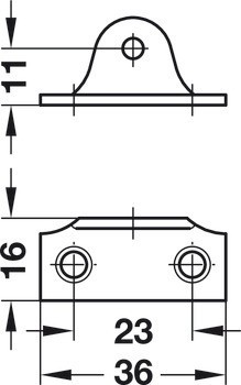 Omezovač úhlu otevření, ocel, délka 150 mm