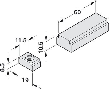 Omezovač úhlu otevření, pro kluznou lištu z řady TS 90 Impulse, Dorma