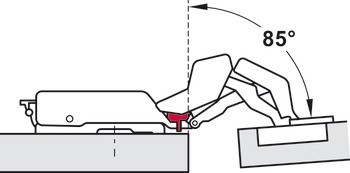 Omezovač úhlu otevření, Pro nábytkový závěs Tiomos