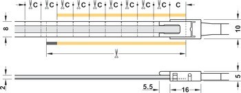 Osvětlovací LED páska, COB, Häfele Loox5 LED 2103, 12 V, 8 mm, 2pólové (jednobarevné), 480 LED/m, 4,8 W/m, IP20