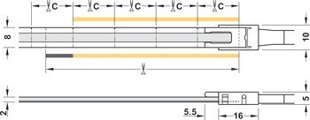 Osvětlovací LED páska, COB, Häfele Loox5 LED 3103, 24 V, 8 mm, 2pólové (jednobarevné), 480 LED/m, 4,8 W/m, IP20