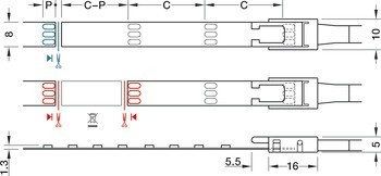 Osvětlovací LED páska, Häfele Loox5 Eco LED 2078, 12 V, 8 mm, 2pólové (multi-white), 240 LED/m, 4,8 W/m, IP20