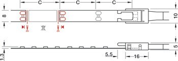 Osvětlovací LED páska, Häfele Loox5 LED 2069, 12 V, 8 mm, 2pólové (jednobarevné), 120 LED/m, 4,8 W/m, IP20
