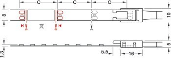 Osvětlovací LED páska, Häfele Loox5 LED 3071, 24 V, 8 mm, 2pólové (jednobarevné), 120 LED/m, 4,8 W/m, IP20