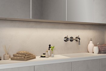 Osvětlovací LED páska v silikonovém pouzdru, Häfele Loox5 LED 3046, 24 V, 8 mm, 2pólové (jednobarevné), do drážky 10 x 4,8 mm, 120 LED/m, 9,6 W/m, IP44