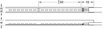 Osvětlovací LED páska v silikonovém pouzdru, Häfele Loox5 LED 3084, 24 V, 6,5 x 6 mm, 2pólové (jednobarevné), 320 LED/m, 9,6 W/m, IP44