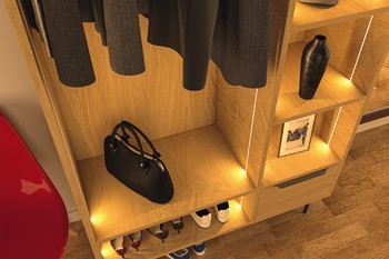 Osvětlovací LED páska v silikonovém pouzdru, Häfele Loox5 LED 3099, 24 V, 2pólové (jednobarevné), boční paprsek, do drážky 4 x 10 mm, 120 LED/m, 9,6 W/m, IP44