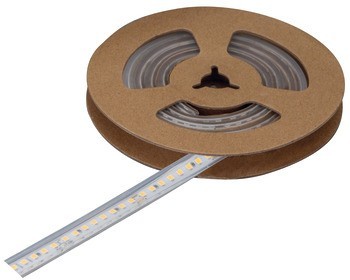 Osvětlovací LED páska v silikonovém pouzdru, Häfele Loox5 LED 3146, 24 V, 8 mm, 2pólové (jednobarevné), do drážky 10 x 4,8 mm, 160 LED/m, 6 W/m, IP44