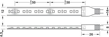 Osvětlovací silikonová LED páska, LED 1148 24 V, 120 LED/m, 9,6 W/m, IP20