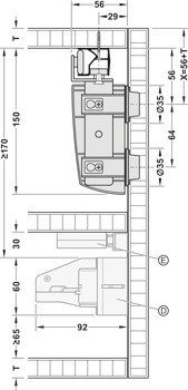 Otevírací mechanismus, Häfele Slido F-Fold61 25A / 50A